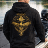 HOODIE-VIKING-VALKNUT-GOLD-Corbeau-Doré